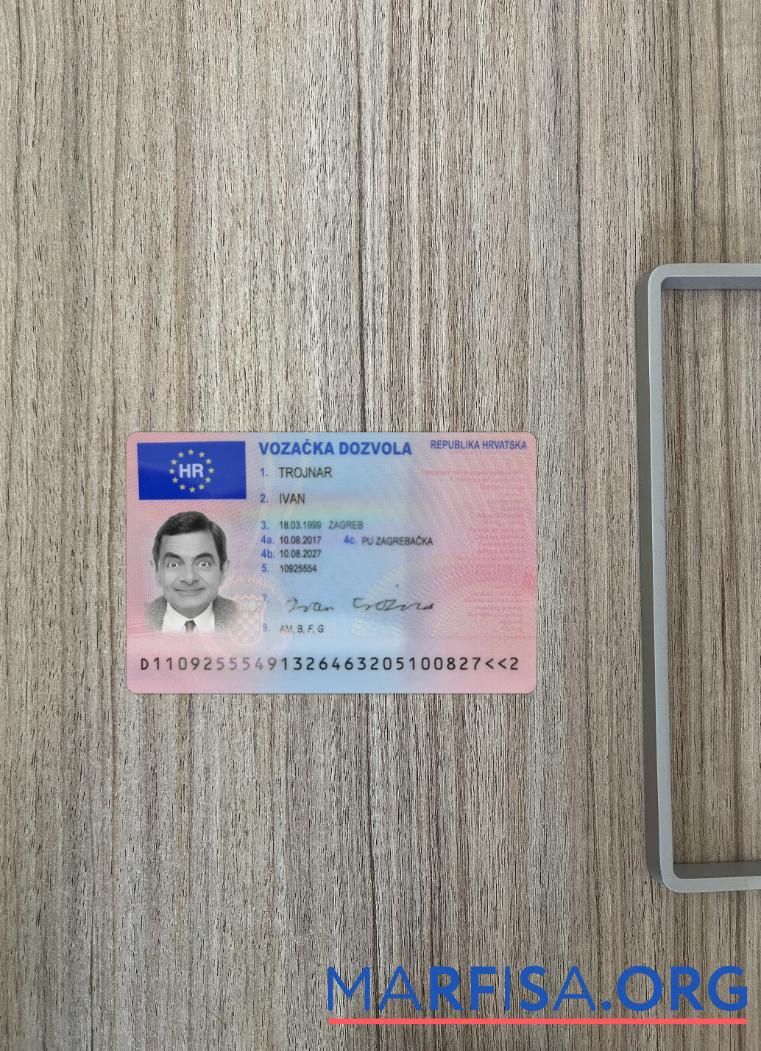 Realistic Croatia driving license 2017 present photolook download for verification